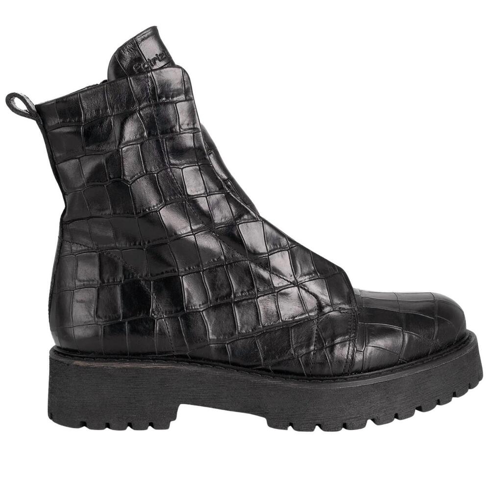 NEW PATRIZIA BONFANTI women's kuni no lace cocco ankle boot in black